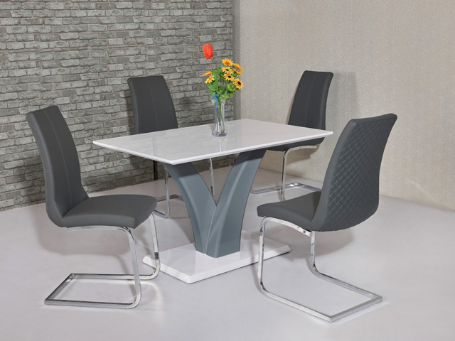 Eliza-Grey-&-White-Table-DT-700GR-&-Kelcy-Grey-Chair-CH-998GR